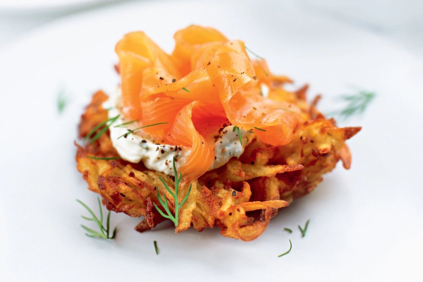 Rösti Kentang dengan Salmon Asap