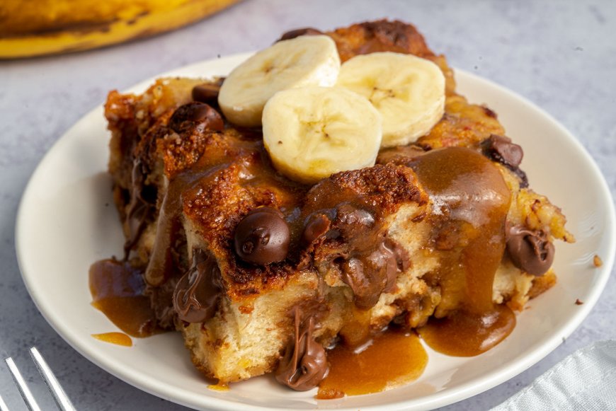 Puding Roti Pisang Coklat