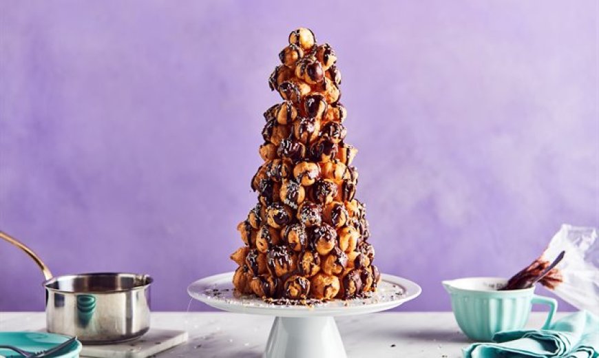 Croquembouche Adas Manis dan Jeruk dengan Cokelat Putih